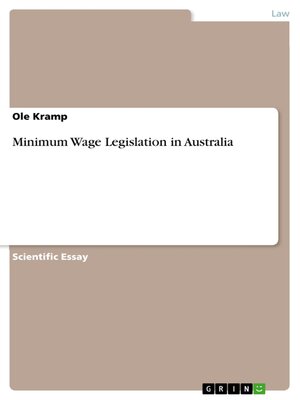 cover image of Minimum Wage Legislation in Australia